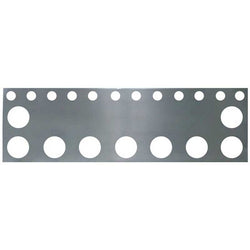 Stainless Extra Wide Rear Center Panel with 2 Inch & 4 Inch Cutouts