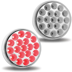 Universal 4" Stop, Turn & Tail LED Clear Red (19 Diodes)
