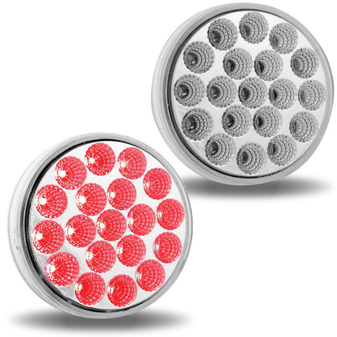 Universal 4" Stop, Turn & Tail LED Clear Red (19 Diodes)