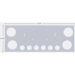 Stainless Rear Center Panel With 10 Round Light Cutouts