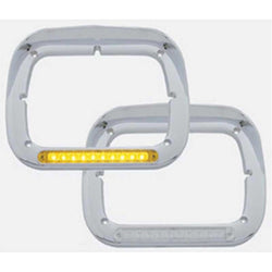 10 LED Single Headlight Bezel w/ Visor -