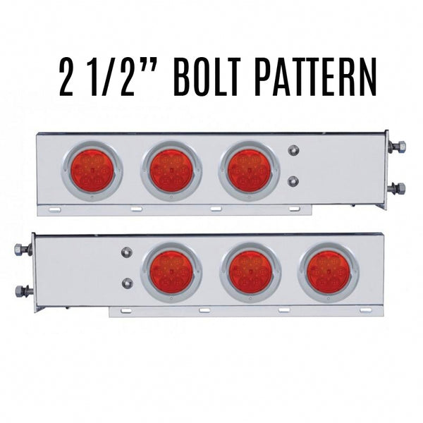 Spring Loaded Lt Bar with Six 4in 7 LED Light and Visor 2.5in Bolt Pattern