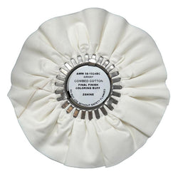 White Bleached Combed Cotton Airway Buffing Wheel - Finish