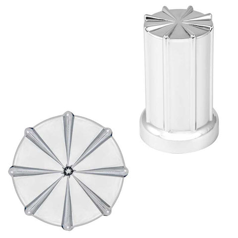 Chrome Plastic 33mm 8 Spoke Push-On Lug Nut Cover