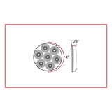 4 inch Economy Clear Red Stop, Turn & Tail LED (8 Diodes)