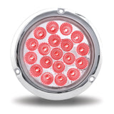 4 Inch 19 LED Dual Red Stop /Blue Marker All in One Flange Mount Light