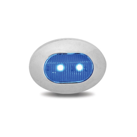 Mini Oval Button Dual Revolution Amber/Blue LED