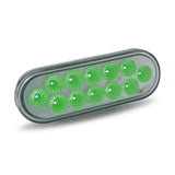 Oval Dual Revolution Amber Turn Signal/Green Marker 12 LED Light