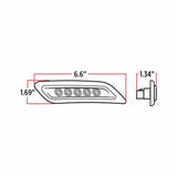 Peterbuilt Amber Turn & Marker to Red Auxiliary LED Door Light (5 Diodes) - Driver Side