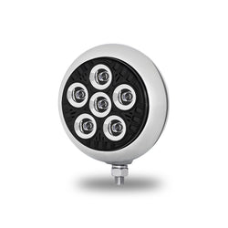 5" Legacy Series Chrome/Black Round Spot Beam LED Work Light With Advanced Heatsink Technology (6 Diodes)