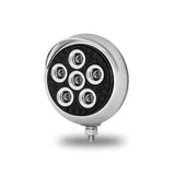 5" Legacy Series Chrome/Black Round Spot Beam LED Work Light With 4 Position Visor & Advanced Heatsink Technology (6 Diodes)