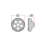 5" Legacy Series Black Round Spot Beam LED Work Light With 4 Position Visor & Advanced Heatsink Technology (6 Diodes)