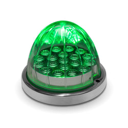 Dual Revolution Amber/Green Watermelon LED with Reflector Cup & Lock Ring