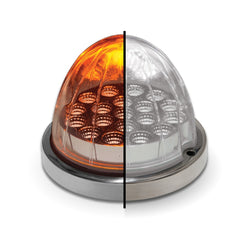Dual Revolution Amber/White Watermelon LED with Reflector Cup & Lock Ring