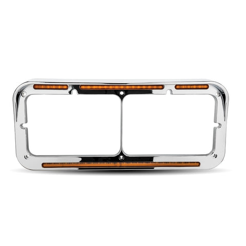 Universal Rectangular Flatline Headlight Bezel - Amber