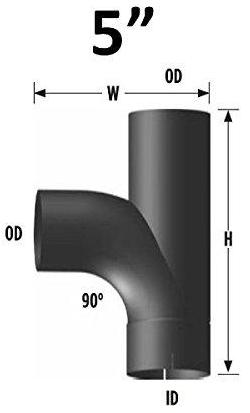 Type-B 5" ID/OD/OD Aluminized Y-Pipe